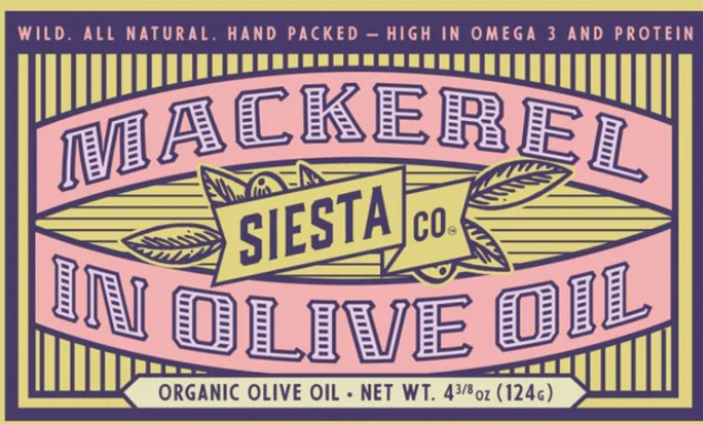Siesta Mackerel in olive oil  4 1/8 oz.   