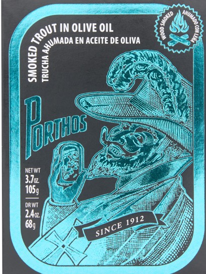 Porthos Smoked Trout in Olive Oil  3.7 oz. Portugal 