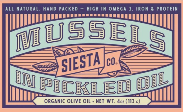 Siesta Mussels in Organic Pickled Olive Oil 4 3/8 oz 